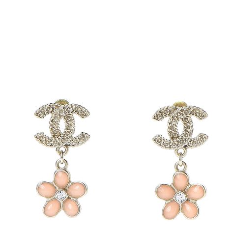 chanel crystal flower earrings